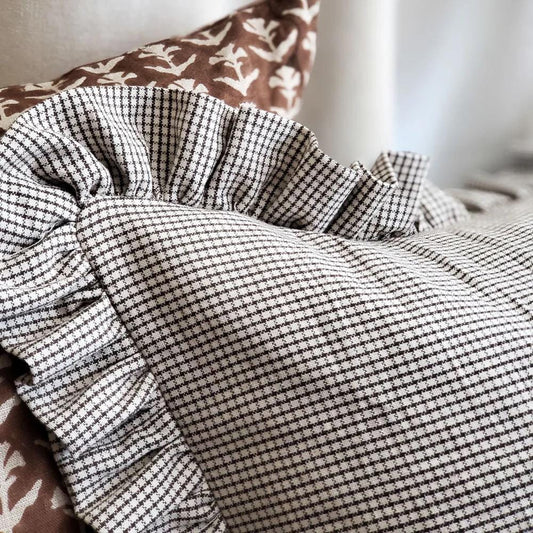 Designer "Ballard" Gingham Check Print Pillow Cover