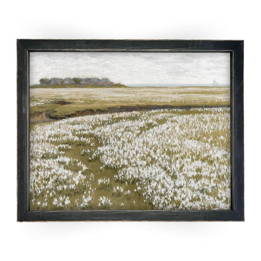 Vintage Framed Field of Wildflowers