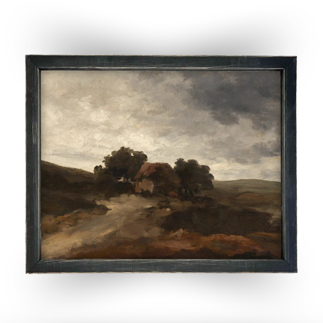 Vintage Framed Coastal Neutral Landscape