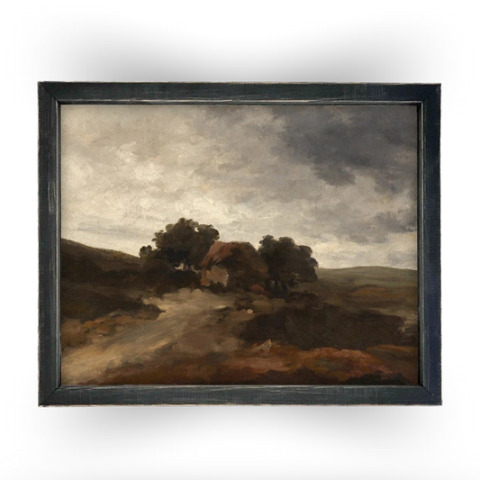 Vintage Framed Coastal Neutral Landscape