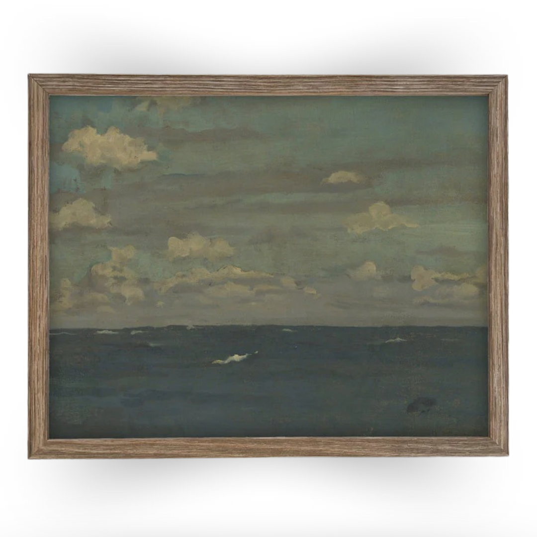 Vintage Framed Coastal Landscape