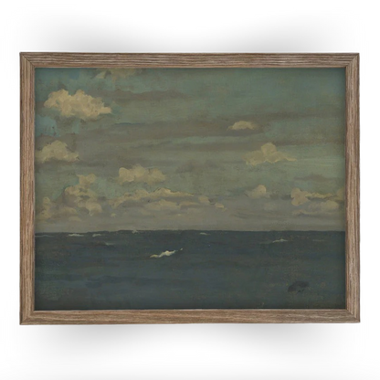 Vintage Framed Coastal Landscape