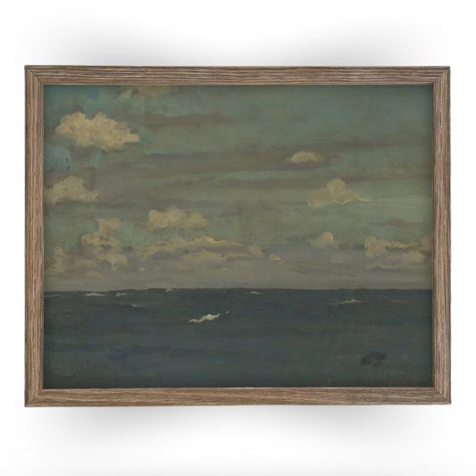 Vintage Framed Coastal Landscape