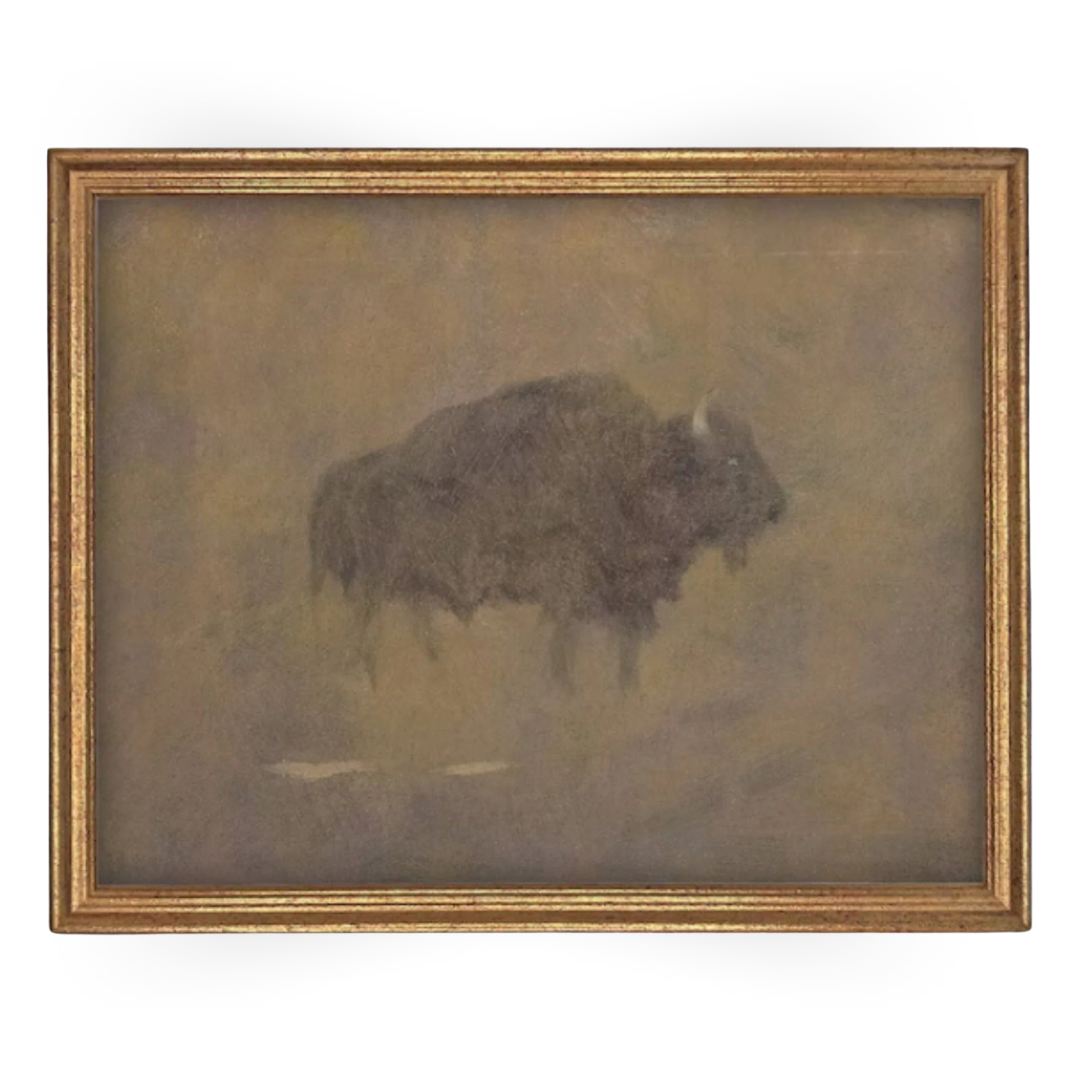 Vintage Framed Bison