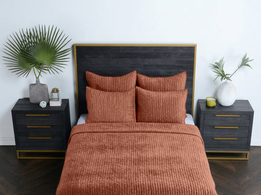 Bari Quilt Collection in Terracotta