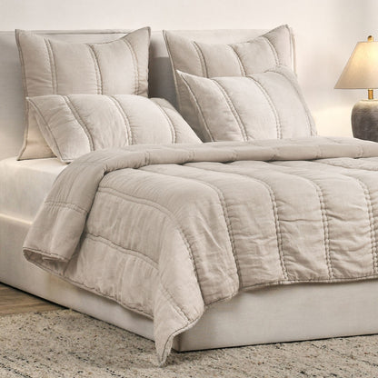 Rowen Quilt Collection in Taupe