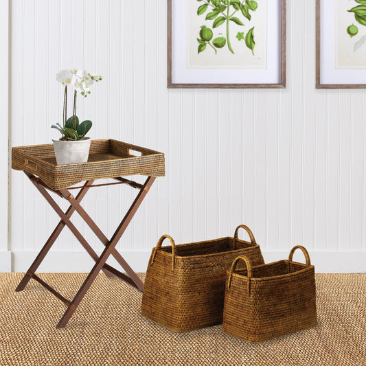 Burma Rattan Magazine Basket