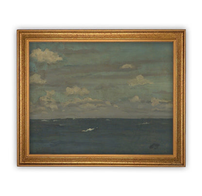 Vintage Framed Coastal Landscape