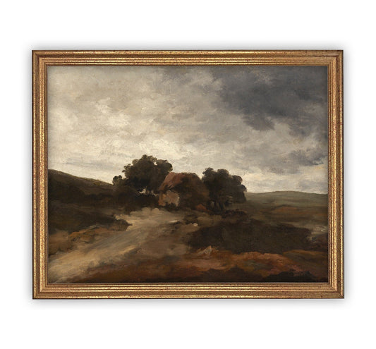 Vintage Framed Coastal Neutral Landscape