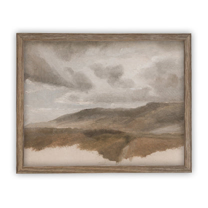 Vintage Framed Neutral Landscape