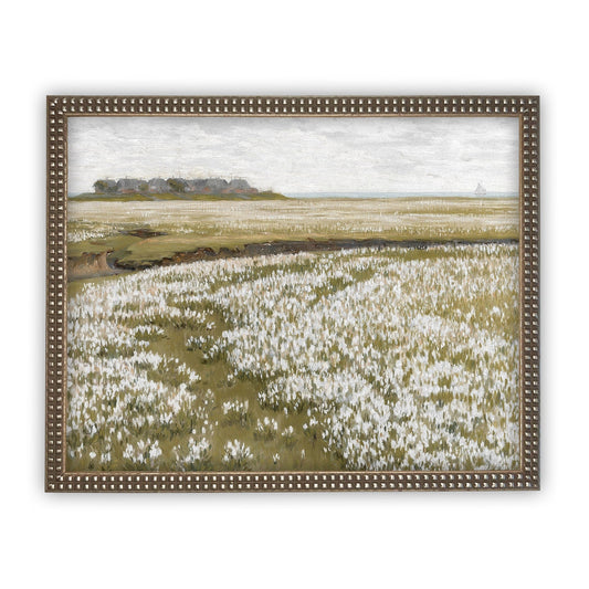 Vintage Framed Field of Wildflowers