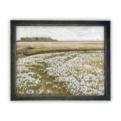 Vintage Framed Field of Wildflowers