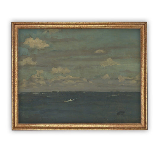 Vintage Framed Coastal Landscape