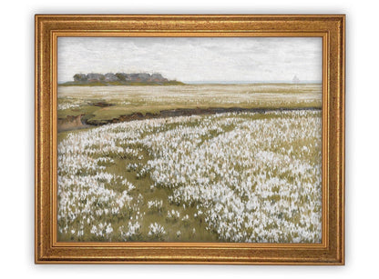 Vintage Framed Field of Wildflowers