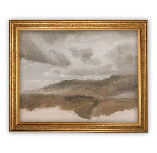 Vintage Framed Neutral Landscape