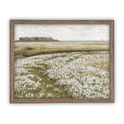 Vintage Framed Field of Wildflowers