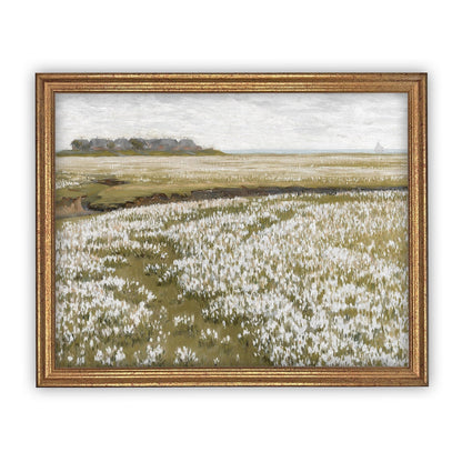 Vintage Framed Field of Wildflowers