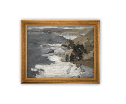 Vintage Framed Coastline Seascape